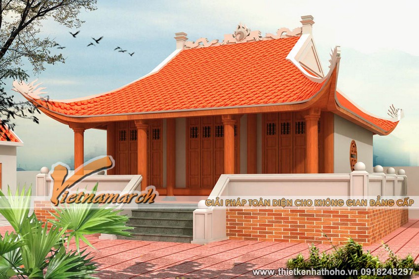 Mẫu nhà thờ họ 4 mái thiết kế cho nhà ông Đăng ở Phú Thọ 02