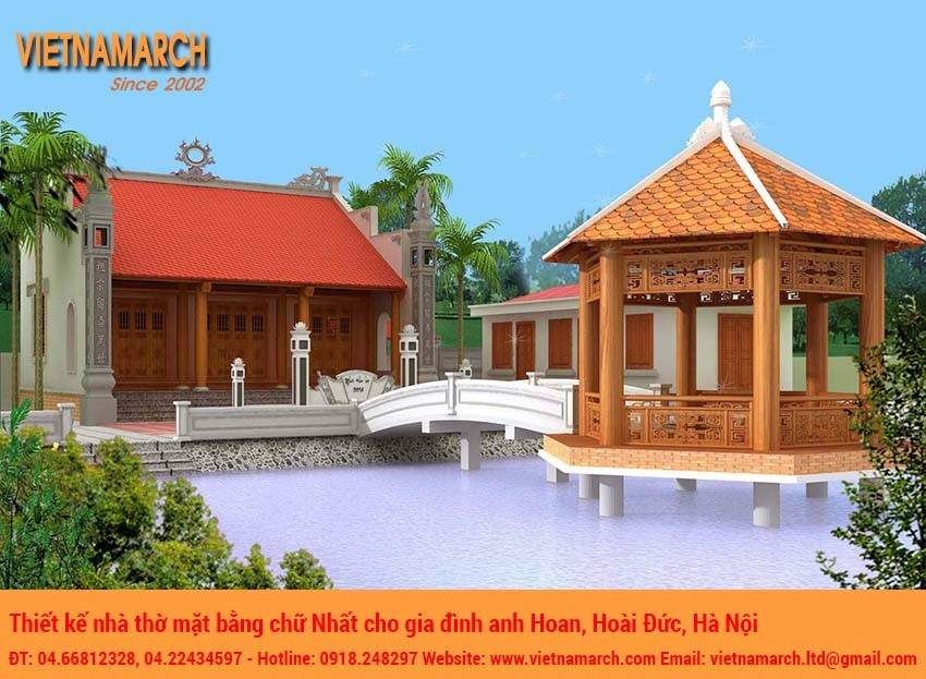Thiết kế nhà thờ mặt bằng chữ Nhất cho gia đình Bác Hoan, Hoài Đức, Hà Nội 05