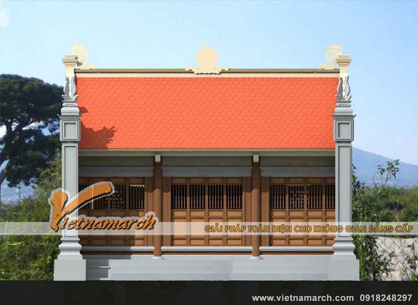 Thiết kế nhà thờ họ cho nhà Bác Hoàng ở Đại Từ - Thái Nguyên - nhà thờ mặt bằng chữ nhị 02