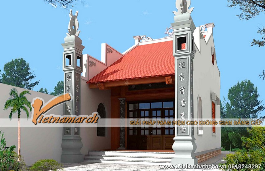 Thiết kế nhà thờ họ có diện tích nhỏ cho nhà bác Vinh tại Tiền Hải - Thái Bình 05