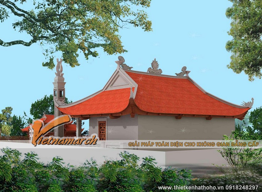 Thiết kế nhà thờ họ mẫu nhà thờ 4 mái cong ở Bắc Ninh 05