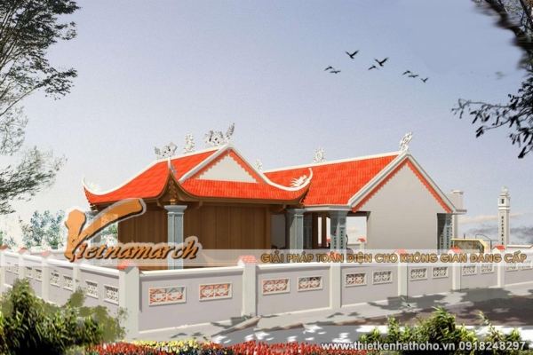 Thiết kế mẫu nhà thờ họ 2 khối nhà ở Thanh Hóa