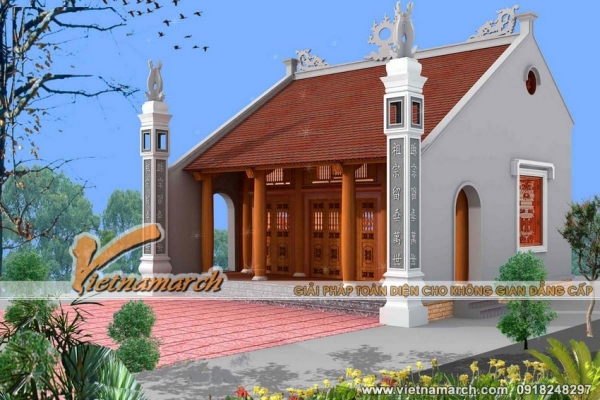 Mẫu nhà thờ có hậu cung cho nhà ông Hoàng Đình Phong tại Từ Liêm - Hà Nội