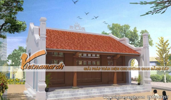 Thiết kế nhà thờ mặt bằng chữ Nhất cho dòng họ Nguyễn tại Bắc Giang