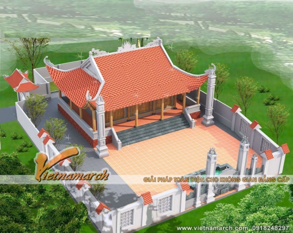 Thiết kế nhà thờ họ 8 mái nhà bác Thành ở Hà Đông - Hà Nội
