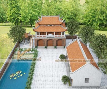 Chiêm ngưỡng các mẫu thiết kế nhà thờ họ, từ đường 2 tầng gỗ đinh hương siêu đẹp!