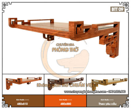 Những mẫu bàn thờ treo tường phong cách truyền thống được chạm khắc tinh tế