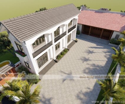 Bản vẽ thiết kế nhà thờ họ 3 gian kết hợp nhà ở 2 tầng tại Bắc Ninh