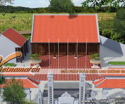 Mẫu nhà thờ họ hai mái có hậu cung cho nhà bác Chính - Hải Phòng