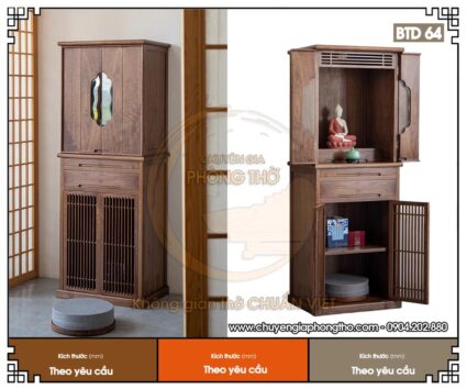 Mẫu bàn thờ đứng hiện đại chuẩn phong thủy đẹp nhất