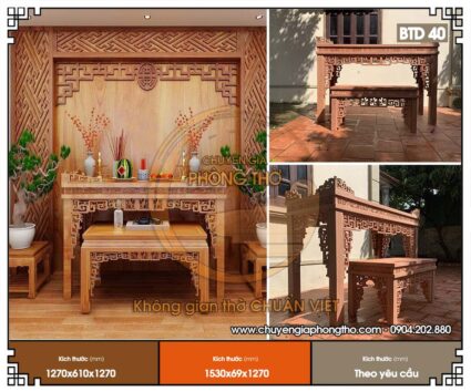 10+ Mẫu bàn thờ đứng truyền thống đẹp chuẩn thước lỗ ban