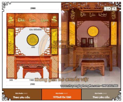 Các mẫu ban thờ truyền thống kết hợp hiện đại được ưa chuộng