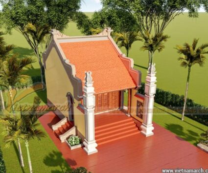 Mẫu thiết kế nhà thờ họ, từ đường 1 gian gỗ lim Lào siêu đẹp