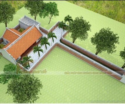 Mẫu thiết kế nhà thờ họ, từ đường 5 gian gỗ đinh hương có hậu cung