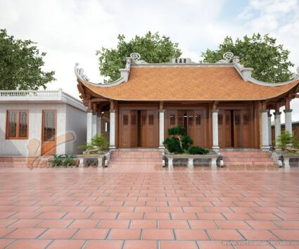 Thi công hoàn thiện nhà thờ họ 4 mái tại Hải Dương