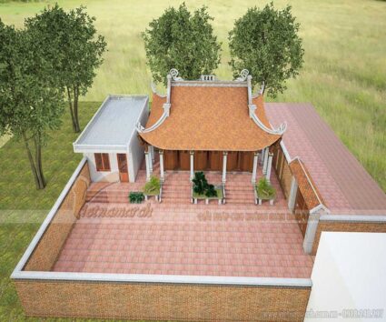 Thi công hoàn thiện nhà thờ họ 4 mái tại Hải Dương