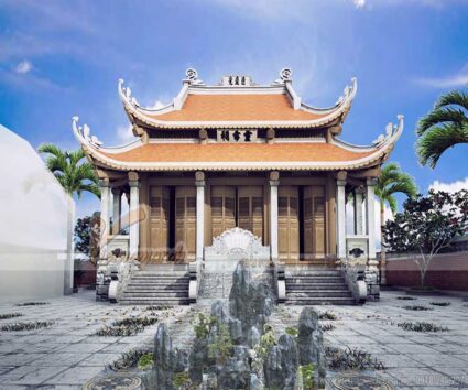 Mẫu nhà thờ họ 5 gian 8 mái tại Cao Bằng đẹp và sang trọng