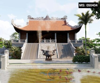 Mẫu nhà thờ họ 4 mái cong mang nét văn hóa đặc trưng của Việt Nam tại Thanh Hóa