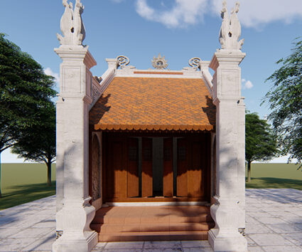 Nhà thờ họ 1 gian 2 mái