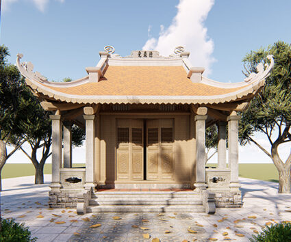 Nhà thờ họ 1 gian 4 mái