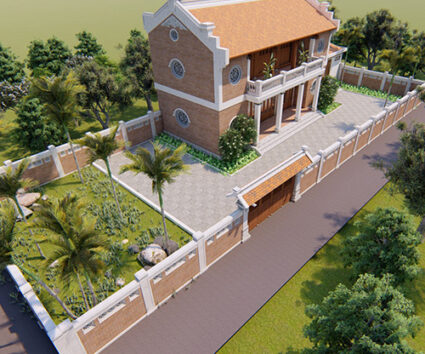 Nhà thờ họ 2 tầng 2 mái