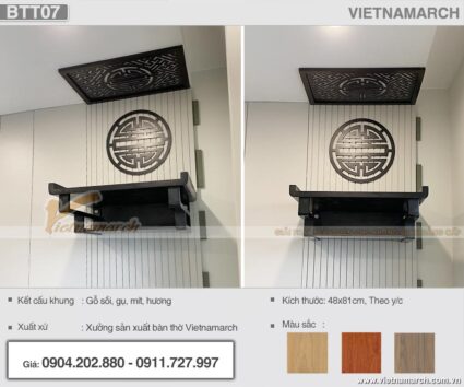 Những mẫu bàn thờ treo hiện đại màu tối sang trọng