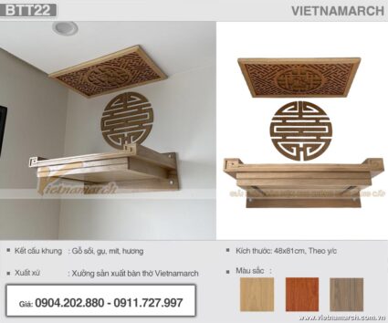 Những mẫu bàn thờ treo tường phong cách hiện đại