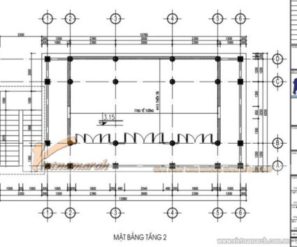 mặt bằng thiết kế nhà thờ họ tầng 2