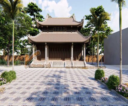 Tổng hợp một số mẫu nhà thờ họ 8 mái bê tông giả gỗ đẹp