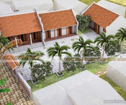 thiết kế nhà thờ họ 3 gian 2 mái cho nhà anh Hùng tại Hải Phòng.