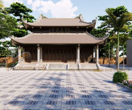 Mẫu nhà thờ họ 8 mái cổ kính cho dòng họ nhà chú Phong tại Thanh Hóa