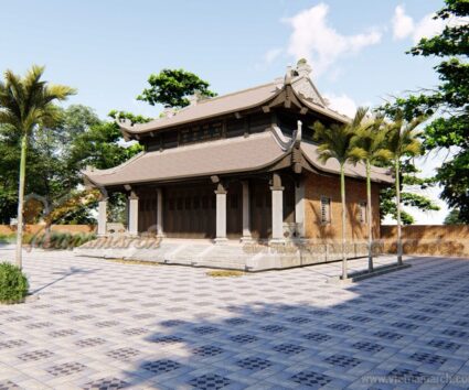 Mẫu nhà thờ họ 8 mái cổ kính cho dòng họ nhà chú Phong tại Thanh Hóa
