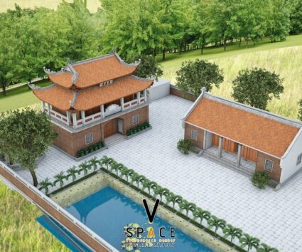 Thiết kế nhà thờ họ 2 tầng - 8 mái anh Đạo ở Bắc Giang