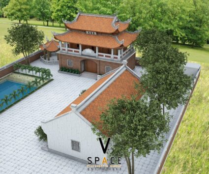 Thiết kế nhà thờ họ 2 tầng - 8 mái anh Đạo ở Bắc Giang
