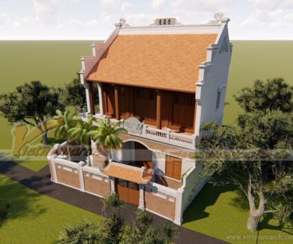 Thiết kế mặt bằng nhà thờ họ 2 tầng diện tích 100m2 tại Hải Dương