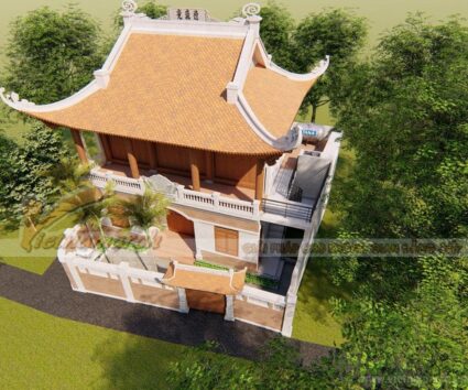 Mẫu từ đường 4 mái cong - thi công tại Thanh Hóa