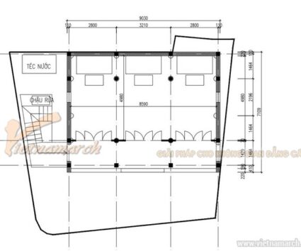 Thiết kế mặt bằng nhà thờ họ 2 tầng diện tích 100m2 tại Hải Dương