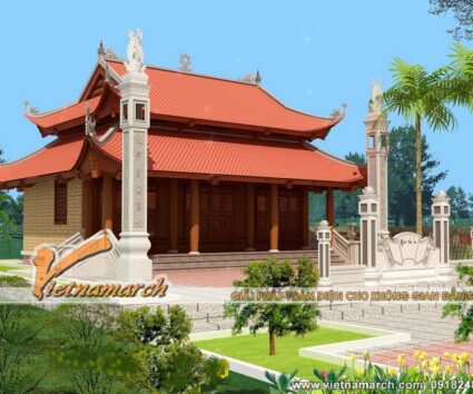 Mẫu nhà thờ họ 8 mái cho nhà ông Bắc ở Thạch Thất - Hà Nội