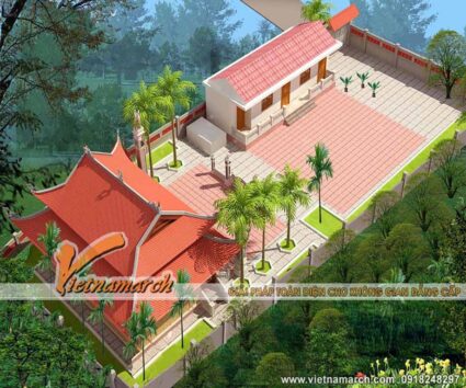 Mẫu nhà thờ họ 8 mái cho nhà ông Bắc ở Thạch Thất - Hà Nội
