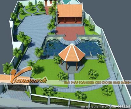 Mẫu nhà thờ họ kết hợp sân vườn rộng gần 1000m2 tại Hải Phòng 03