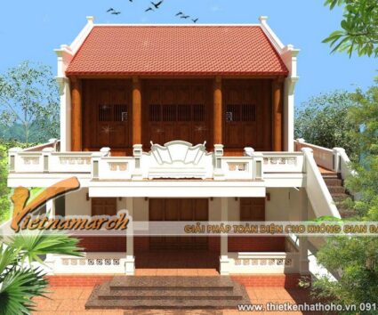 Mẫu nhà thờ họ 2 tầng nhà ông Hoàng tại Bắc Giang 04