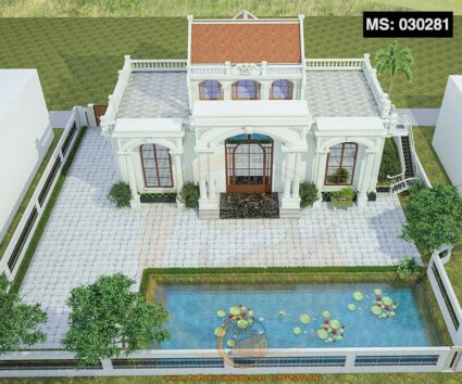 Một số mẫu nhà thờ họ 2 tầng mái cong chuẩn phong thủy
