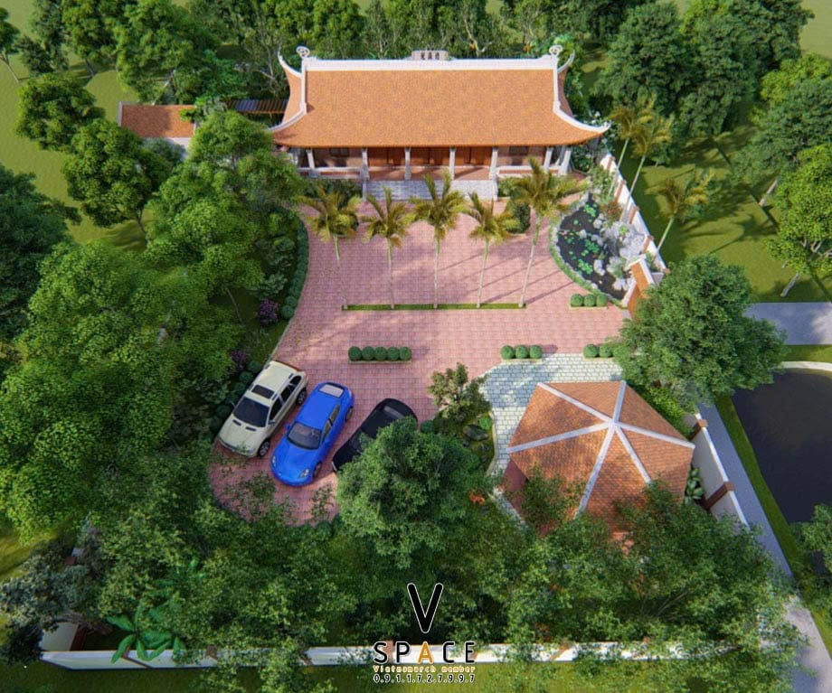 Mẫu nhà thờ họ 5 gian 4 mái với lầu vọng nguyệt tại Hà Nam Mẫu nhà thờ họ 5 gian 4 mái với lầu vọng nguyệt tại Hà Nam