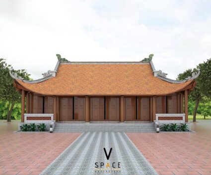 Mẫu nhà thờ họ 5 gian 4 mái có hậu cung siêu đẹp tại Quảng Bình