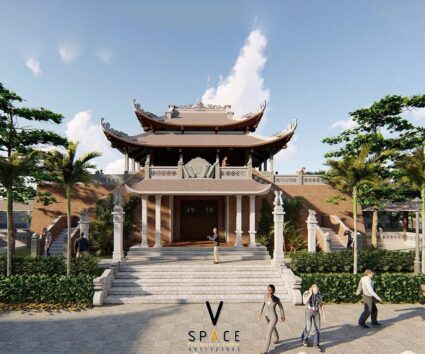 Bản vẽ thiết kế nhà thờ họ 2 tầng 8 mái 3 gian tại Nghệ An