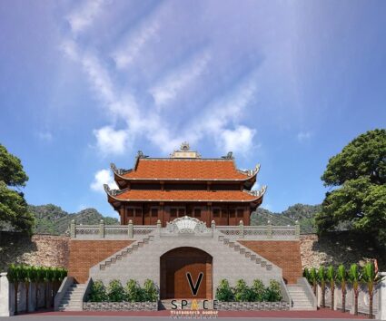 Mẫu nhà thờ họ 3 gian 8 mái 2 tầng tại Sơn La