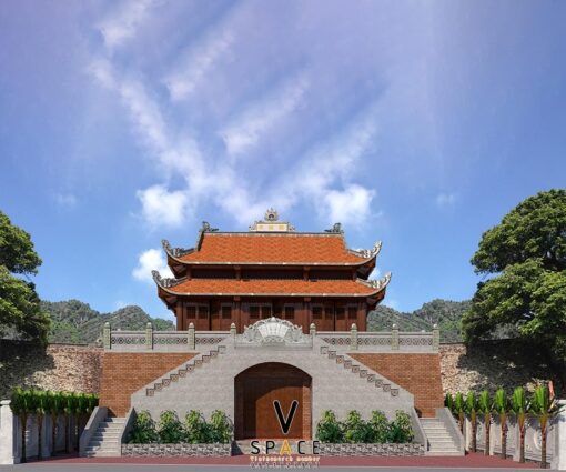 Mẫu nhà thờ họ 3 gian 8 mái 2 tầng tại Sơn La