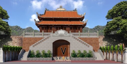 Mẫu nhà thờ họ 3 gian 8 mái 2 tầng tại Sơn La