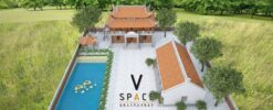 Mẫu thiết kế nhà thờ họ 2 tầng 8 mái kết hợp nhà ở tại Hải Phòng