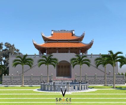Phương án thiết kế nhà thờ họ 8 mái 2 tầng tại Thanh Hóa
